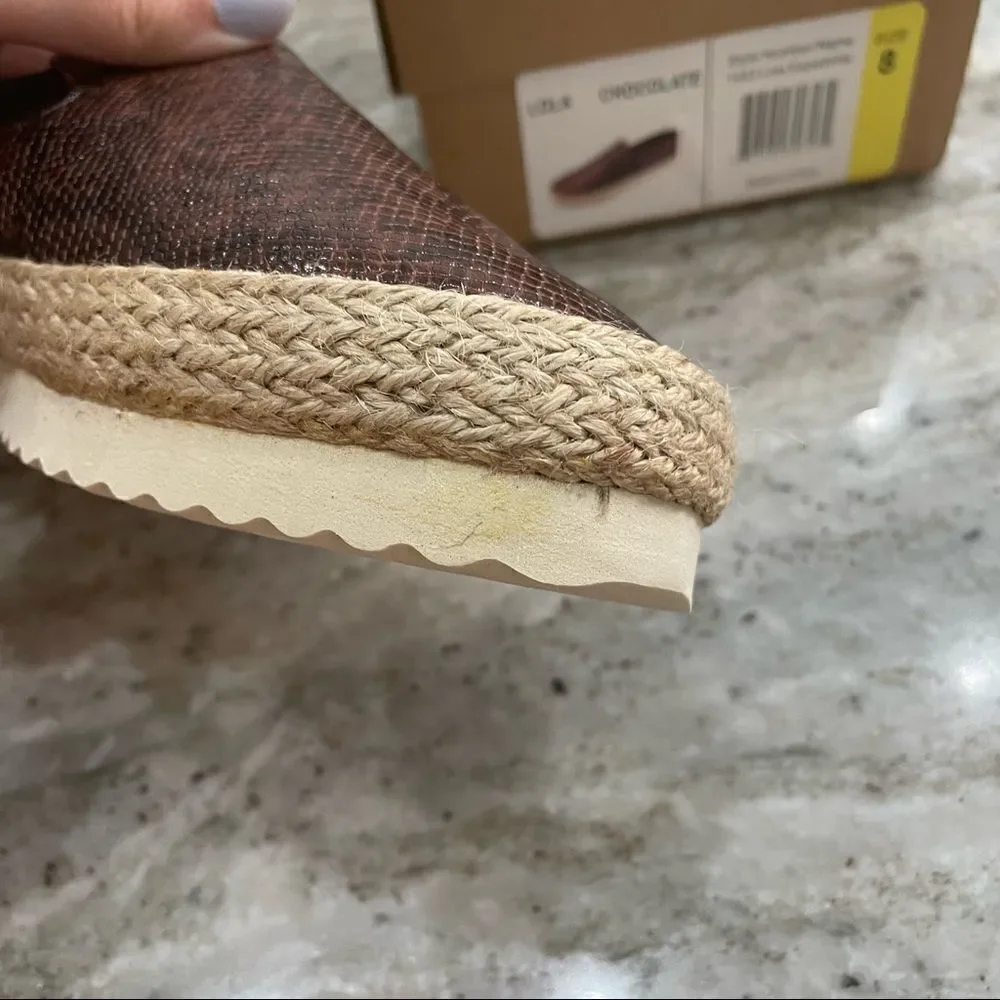 NWT Electric Karma Lola Chocolate Espadrilles Size 8